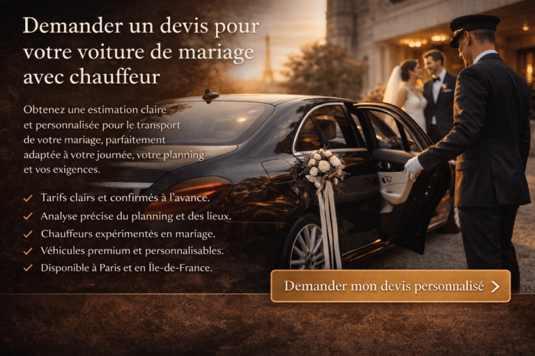CTA prix location voiture mariage avec chauffeur