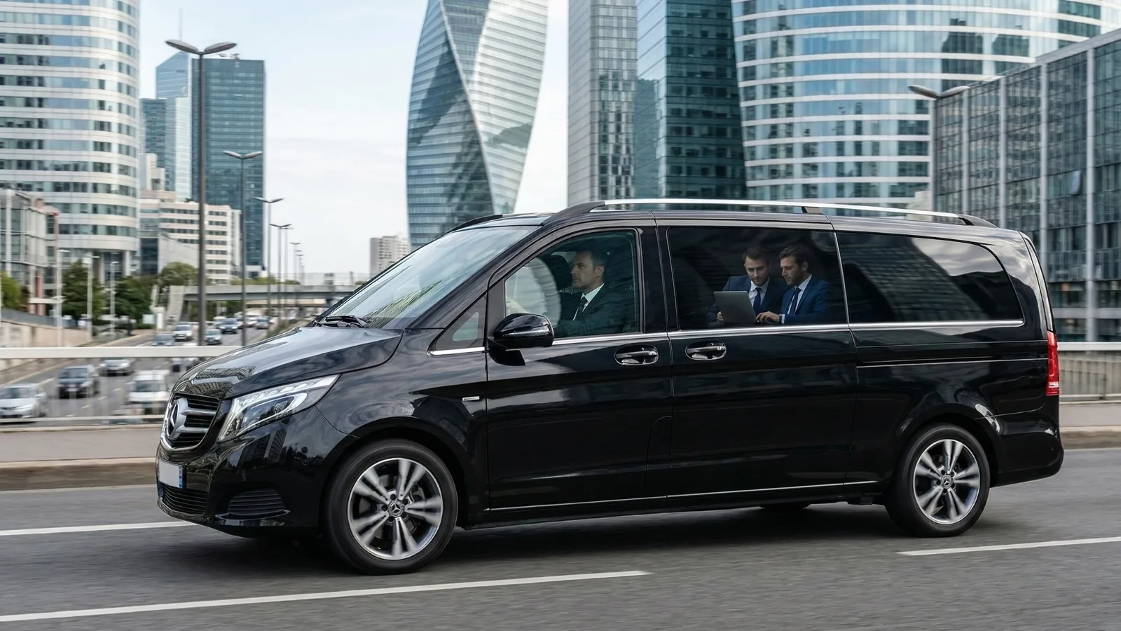 van chauffeur privé aéroport Paris CDG Orly transport groupe bagages