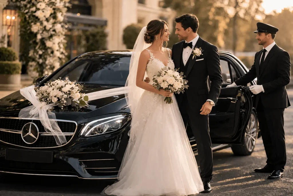 Location de voiture de mariage avec chauffeur privé Paris et Ile-De-France