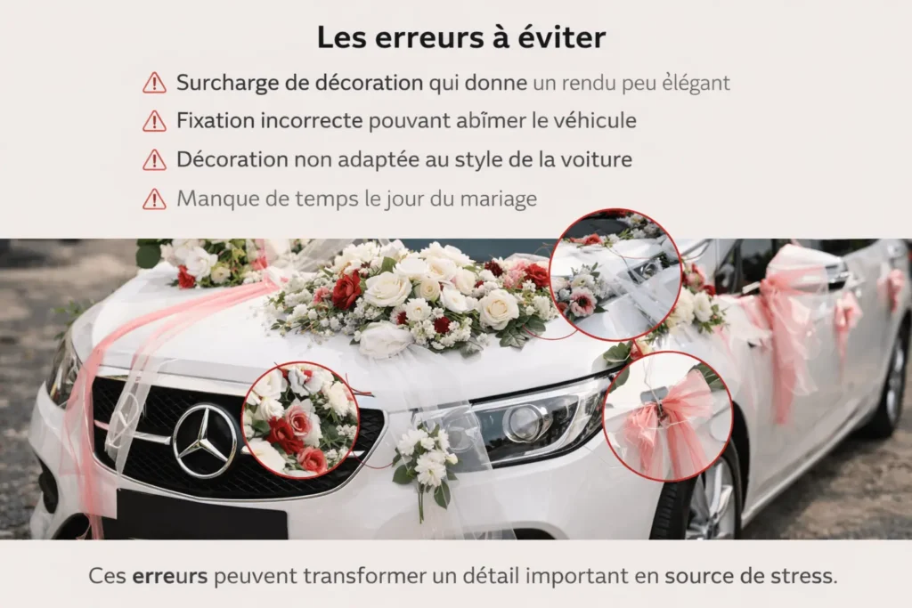 les erreurs a eviter decoration voiture de mariage