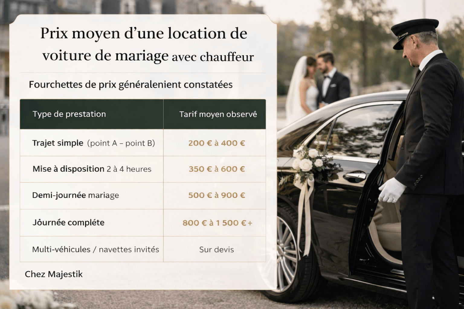 location voiture mariage tarif avec chauffeur