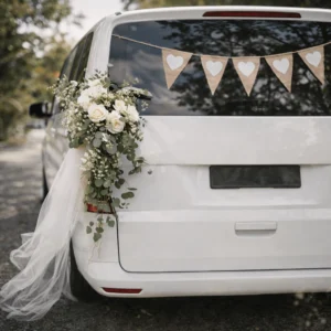 decoration voiture mariage style boheme