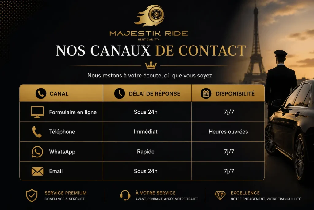 canaux de contact Majestik ride