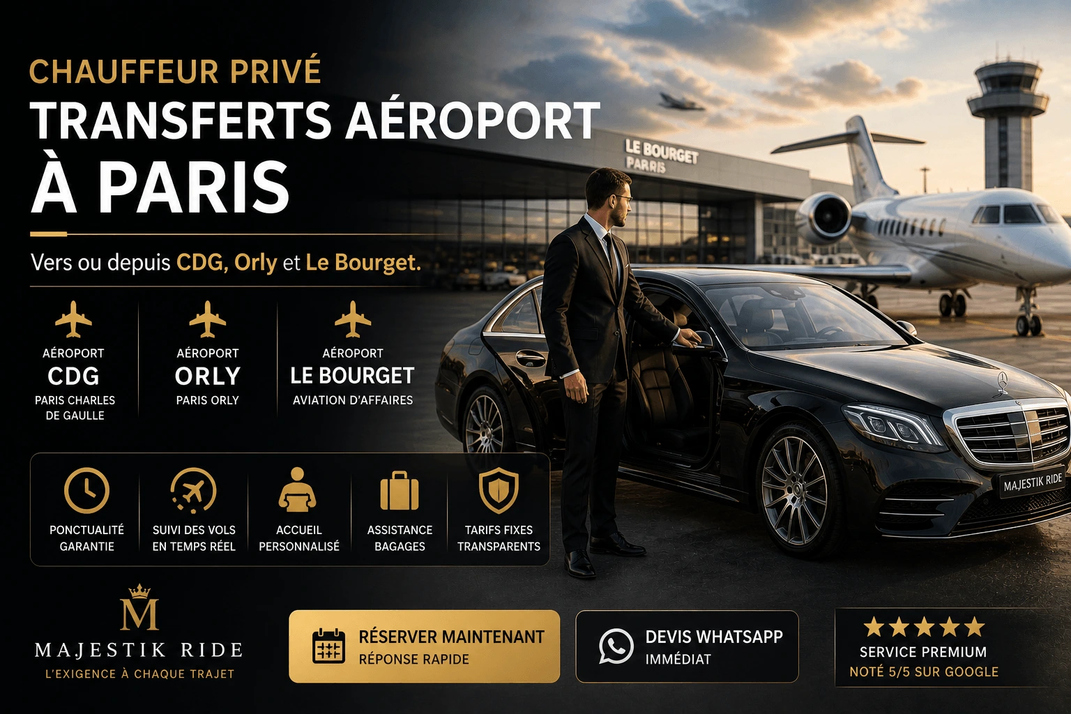 transfert aeroport paris chauffeur privé