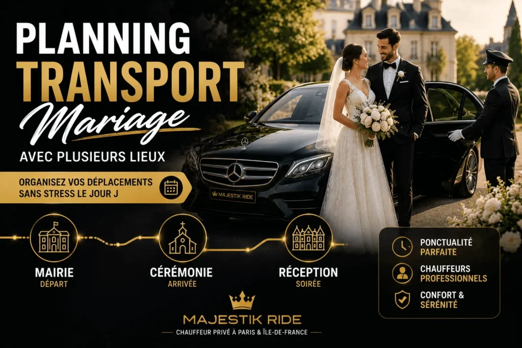 Planning transport mariage avec plusieurs lieux : organisez vos déplacements sans stress le jour J